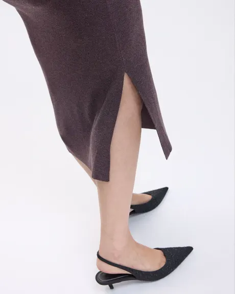 Fitted Knit Midi Skirt