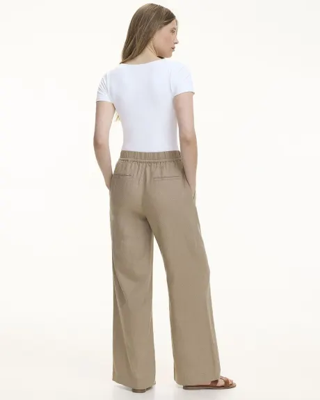 Pantalon en lin à jambe large et taille haute