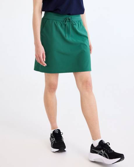 Stretch Mixed-Media Skort - Hyba