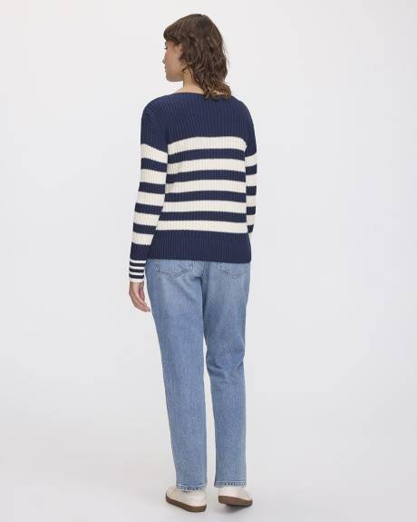 Long-Sleeve Boat-Neck Sweater