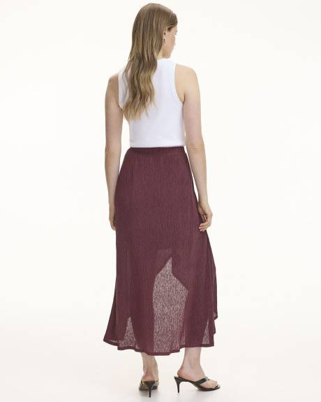 Pull-On Maxi Skirt with Wrap Front