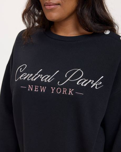 Long-Sleeve Crew-Neck Fleece Sweatshirt