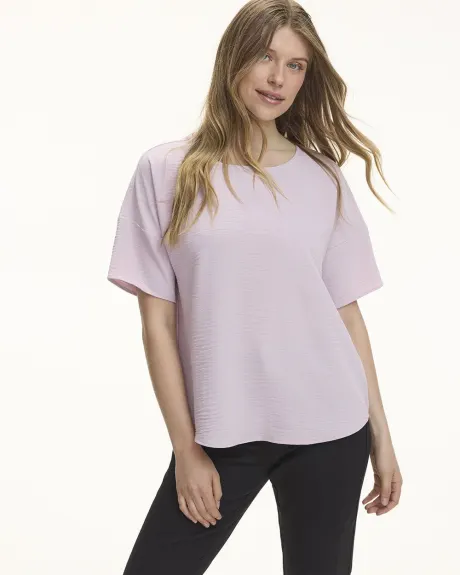 Blouse t-shirt à col rond et manches courtes