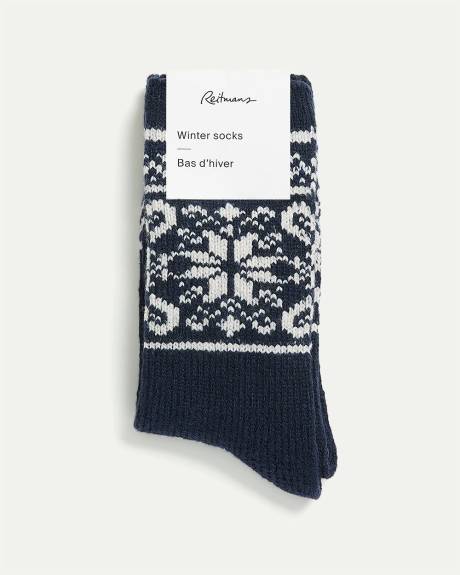 Winter Socks with Snowflakes