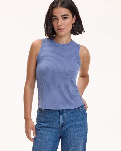 Crew-Neck Ribbed Tank