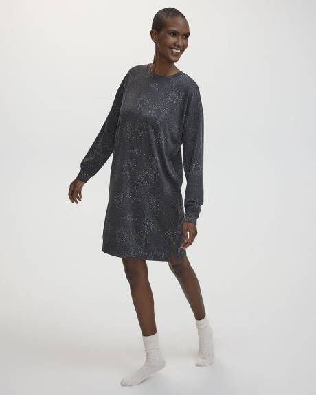 Long-Sleeve Crew-Neck French Terry Nightie- R Line