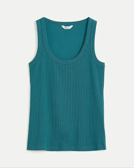 Camisole côtelée à encolure dégagée