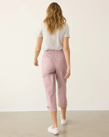 Straight-Leg High-Rise Poplin Capri Pant