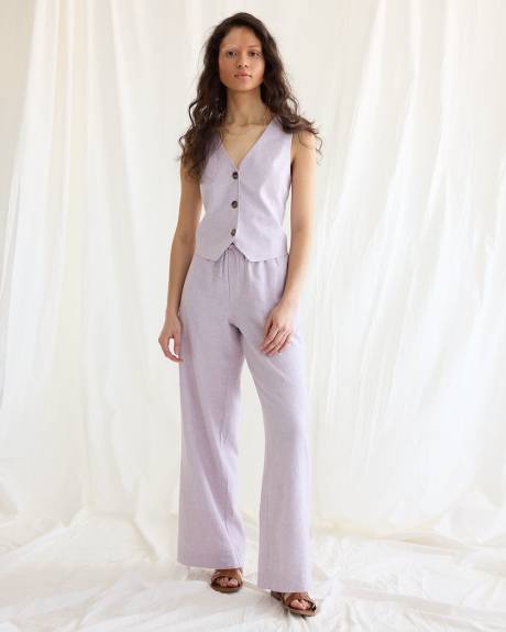 Wide-Leg High-Rise Linen Pant - Tall