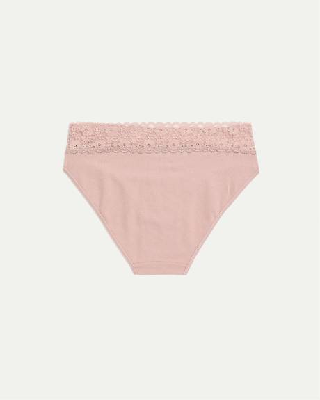 Cotton High Waist Panty with Lace