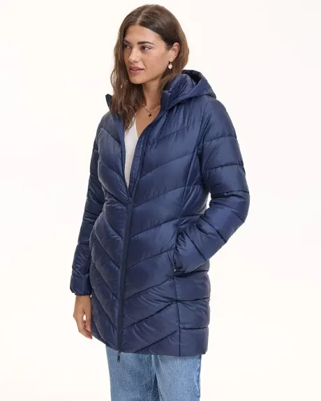 Manteau long compressible