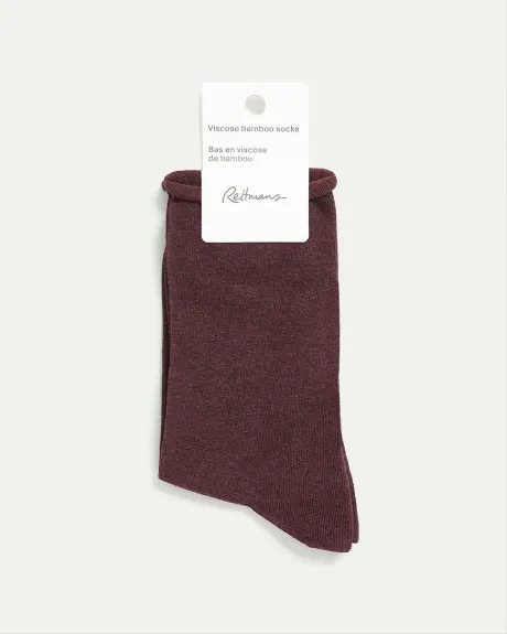 Solid Bamboo Viscose Crew Socks