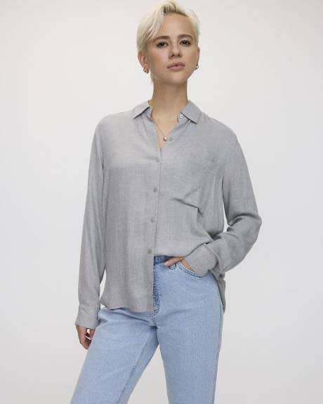 Long-Sleeve Buttoned-Down Blouse