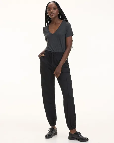 High-Rise Piqué Jogger Pant - Petite