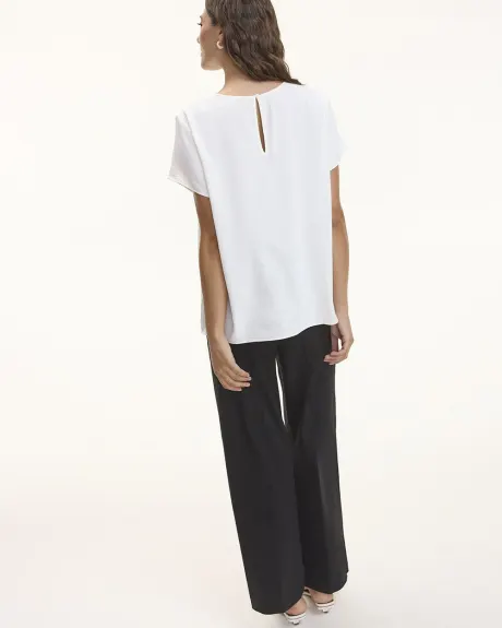 Short-Sleeve Crew-Neck Blouse