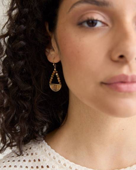 Earrings with Earthy Marbled Pendants