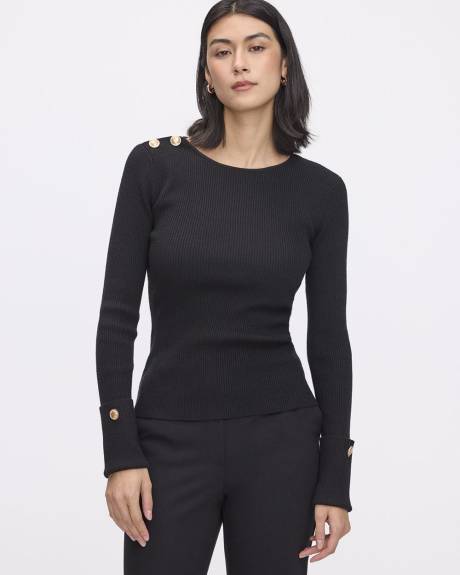 Long-Sleeve Boat-Neck Bodycon Pullover