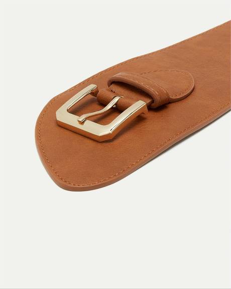 Asymmetrical Faux Leather Belt