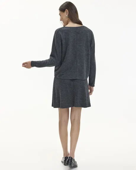 Long-Sleeve V-Neck Semi-Fitted Sweater