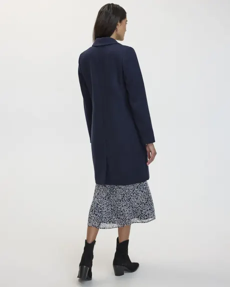 Manteau en mélange de laine à col tailleur