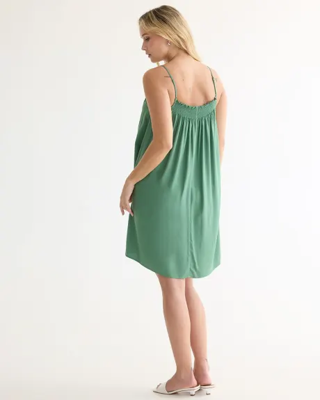 Sleeveless Dress with Square Neckline