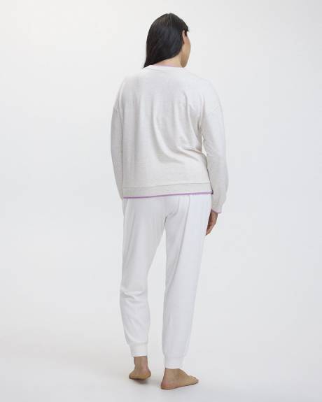 Long-Sleeve Crew-Neck French Terry Sweater - Mary Berg x Reitmans