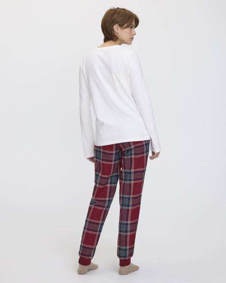 Long-Sleeve Top and Flannel Jogger Pyjama Set