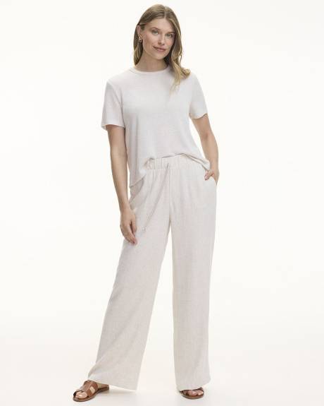 Wide-Leg Linen-Blend Pant - Petite