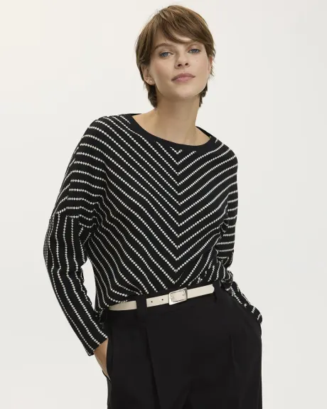 Long-Sleeve Boat-Neck Top