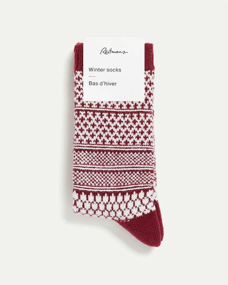 Super-Soft Winter Socks with Fair Isle Pattern