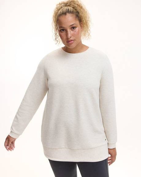 Long-Sleeve Crew-Neck Ottoman-Knit Tunic - Hyba