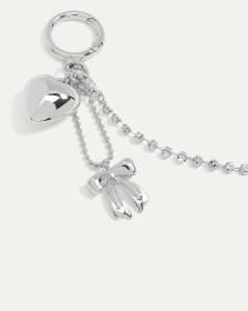 Keychain with Heart and Bow Charms