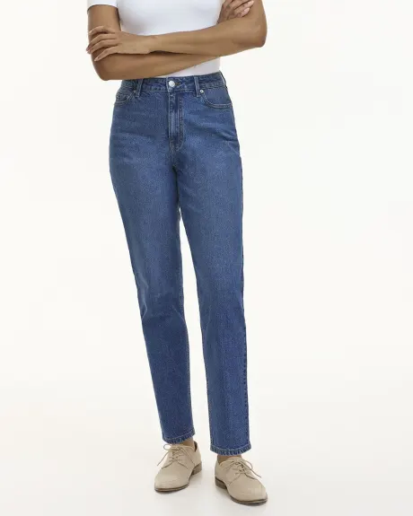 Jean à jambe fuselée et taille haute - Le Mom Jeans - Long