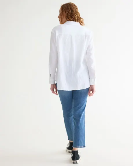 Long-Sleeve Buttoned-Down Blouse