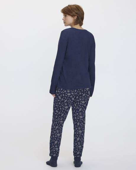 Long-Sleeve Top and Jogger Cotton Pyjama Set