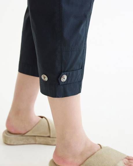 Straight-Leg High-Rise Poplin Capri Pant