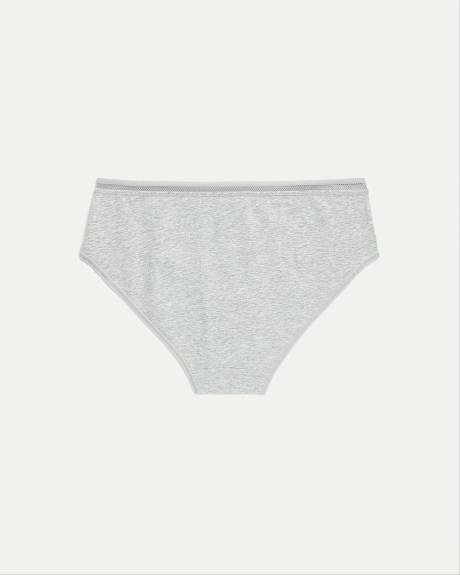 Cotton Hipster Panties with Lace Waistband - R Line