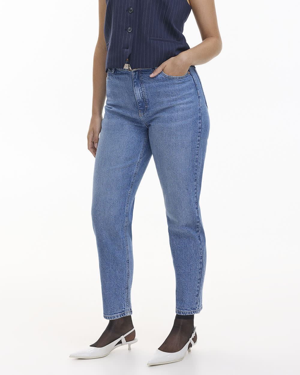 Jean à jambe fuselée et taille haute - Le Mom Jeans - Petite