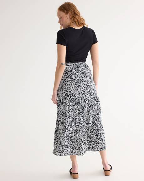 Pull-On Tiered Maxi Skirt