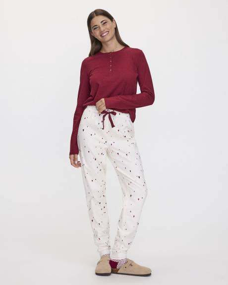 Long-Sleeve Top and Flannel Jogger Pyjama Set