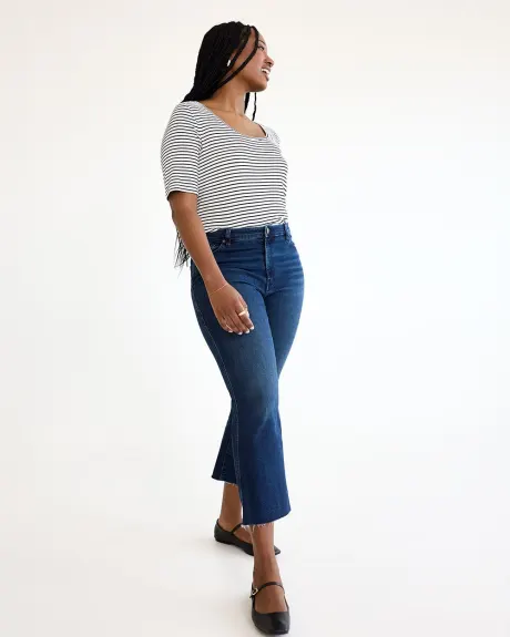 Flare-Leg Cropped Mid-Rise Jean - Petite