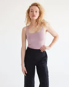 Camisole à col carré en tricot double épaisseur - R Essentials