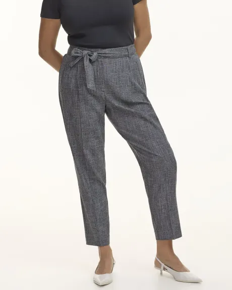 Tapered-Leg High-Rise Pant with Sash - Petite