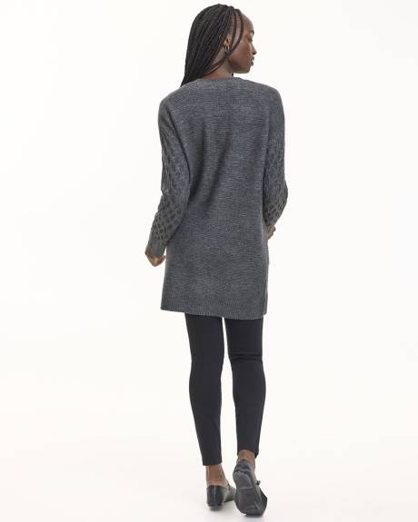 Long-Sleeve Open Cardigan with Pockets