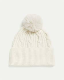 Cable-Knit Beanie with Pompom