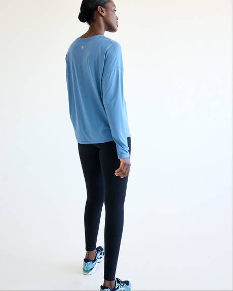 Long-Sleeve Crew-Neck Front-Tie Tee - Dry Lux Hyba