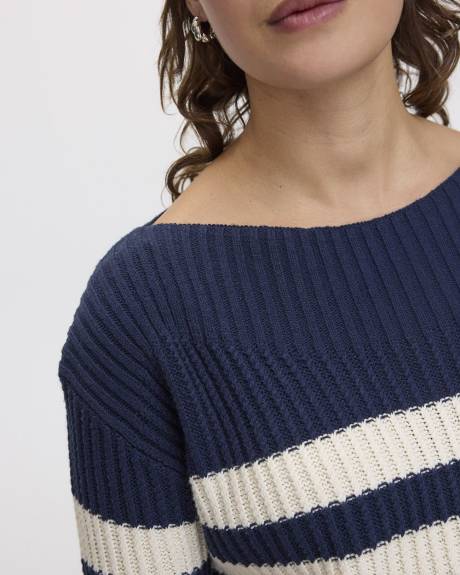 Long-Sleeve Boat-Neck Sweater