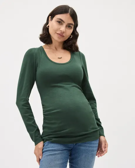 Long-Sleeve Scoop-Neck Top - Thyme Maternity