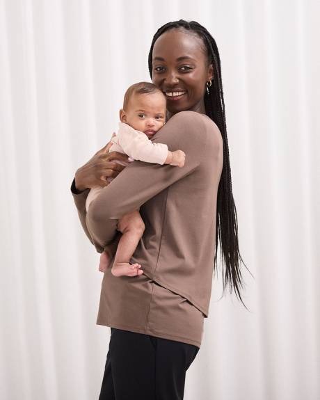 Long-Sleeve Nursing Tee - Thyme Maternity