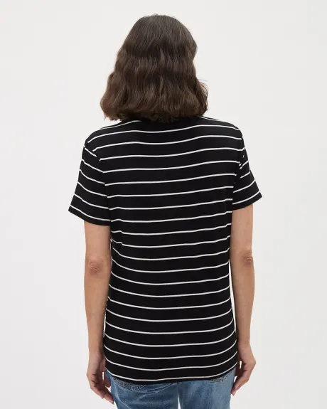 Striped Classic-Fit Short-Sleeve Tee - Thyme Maternity